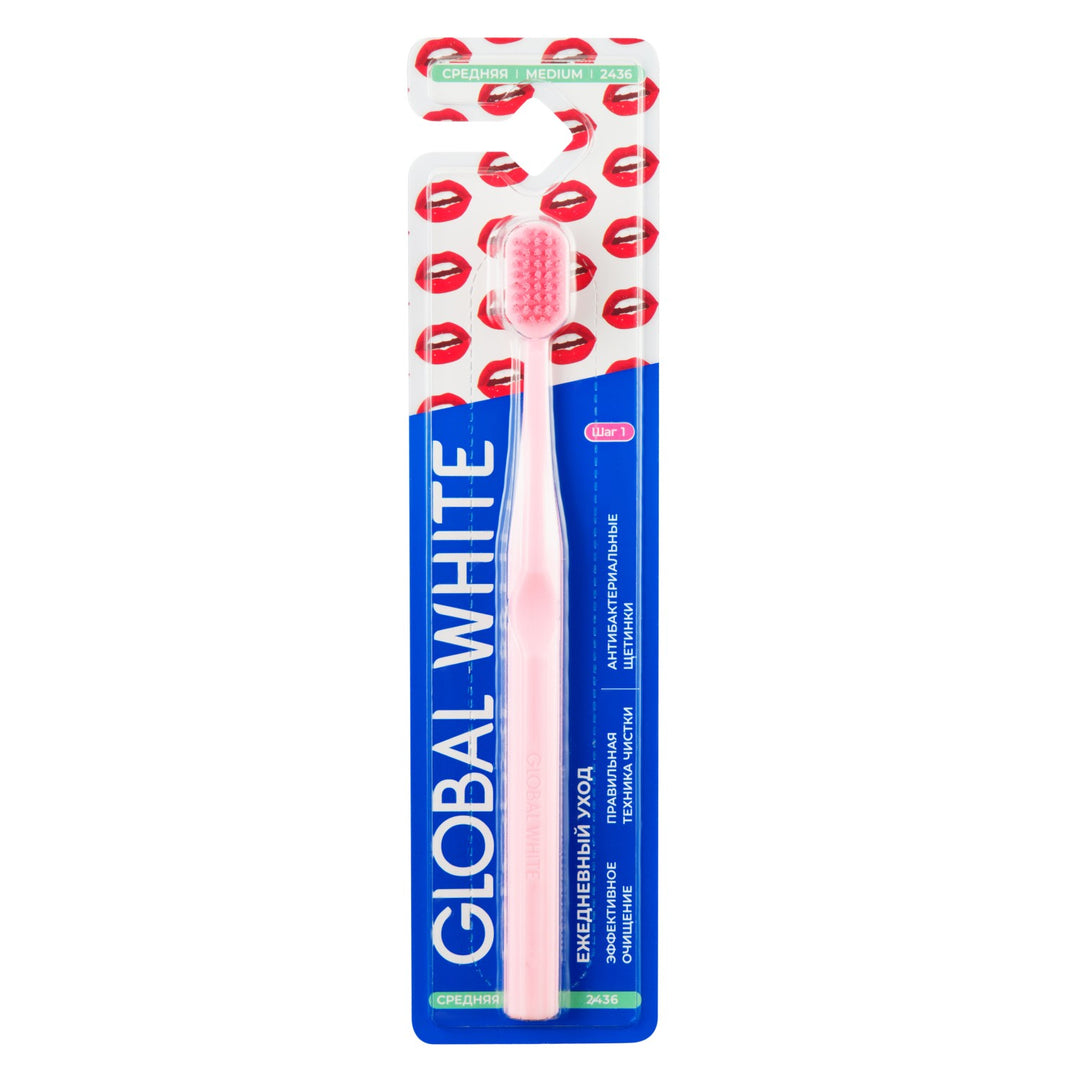 Global White Toothbrush Medium-2436 Global White Toothbrush Medium-2436