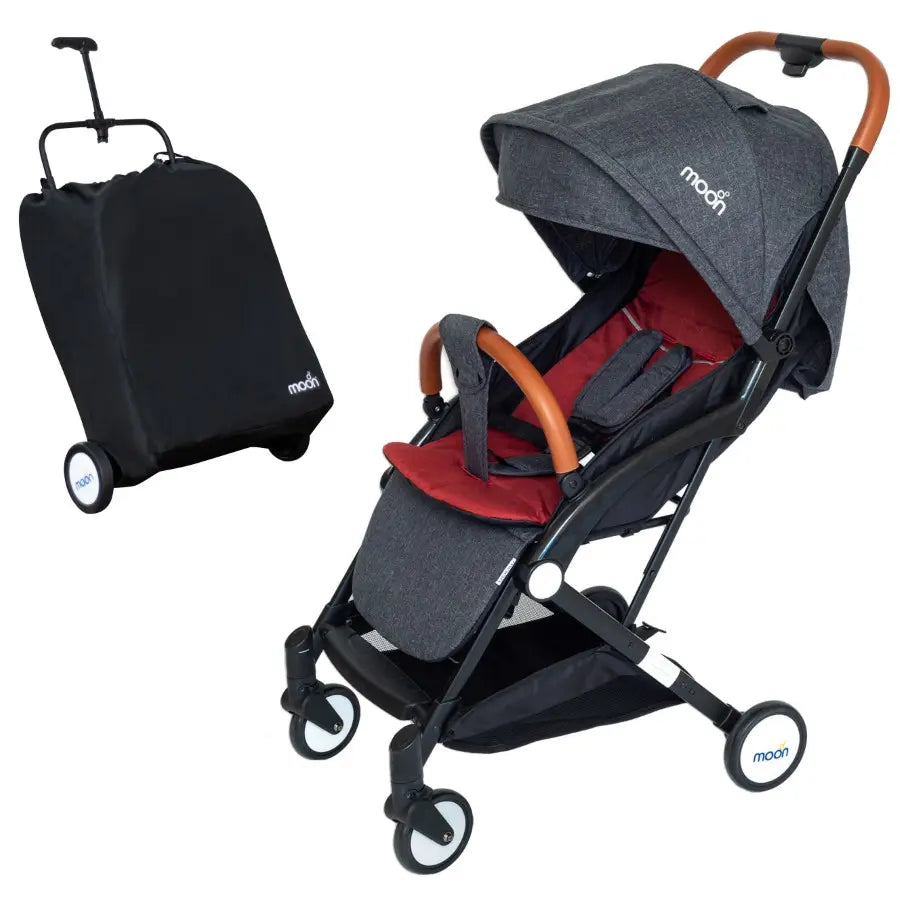 Buy Moon Ritzi Travel Cabin Stroller-upto 0-18kg (Black/Red) Online at ...