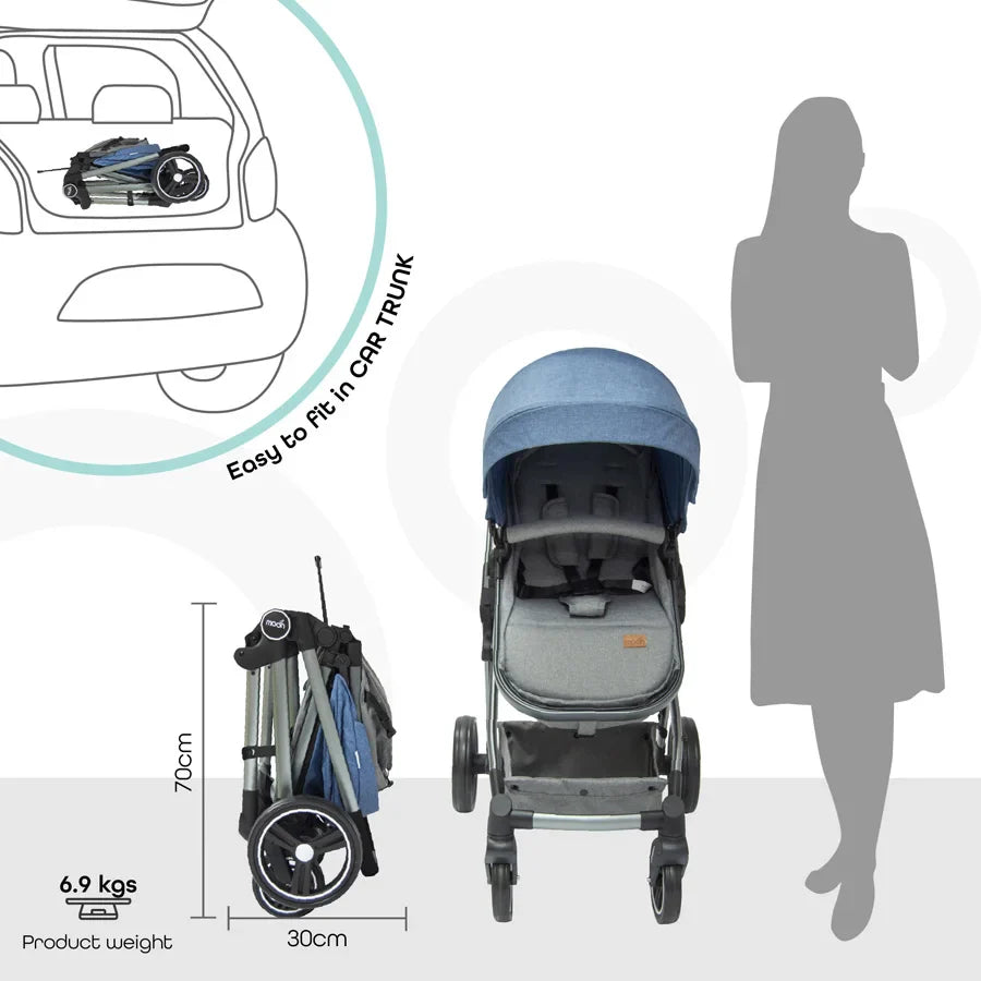 Moon Pro 2 in 1 Stroller (Blue)