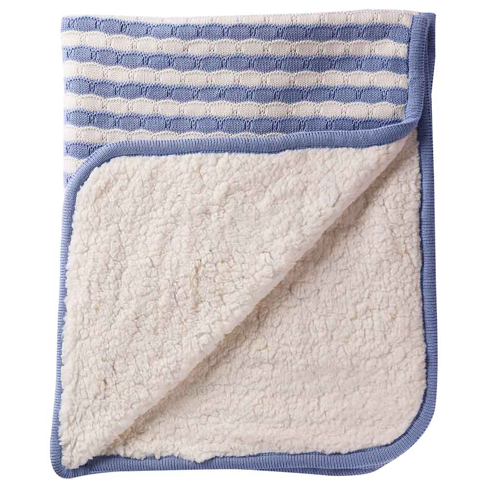 Moon Cushy - 100% Cotton Knitted Furs Baby Blanket 76x102cm - (Blue)