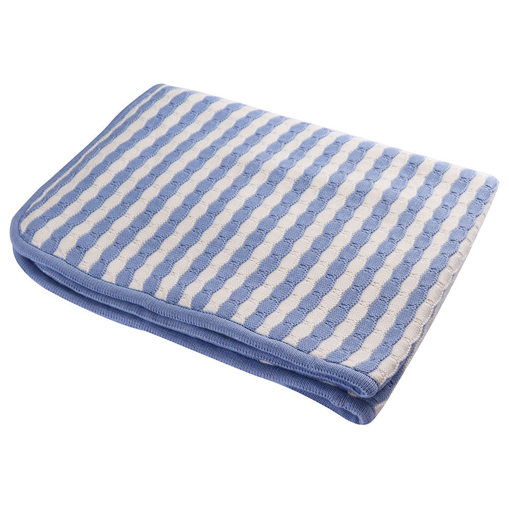 Moon Cushy - 100% Cotton Knitted Furs Baby Blanket 76x102cm - (Blue)