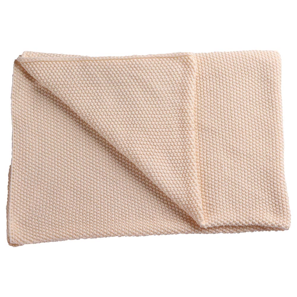 MOON - Plush 100% Cotton Cellular Baby Blanket 80x110cm - (Beige)