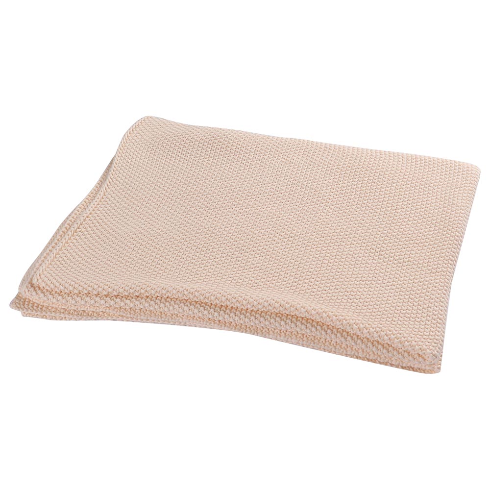 MOON - Plush 100% Cotton Cellular Baby Blanket 80x110cm - (Beige)