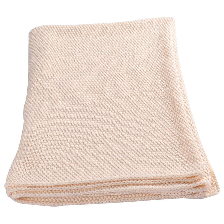 MOON - Plush 100% Cotton Cellular Baby Blanket 80x110cm - (Beige)