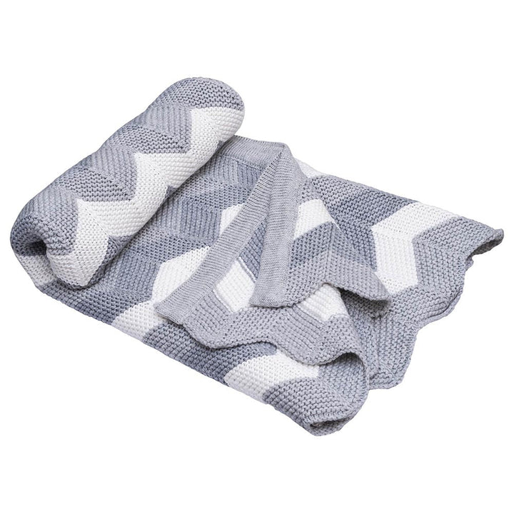 Moon - Snugly 100% Cotton Knitted Baby Blanket (Grey)