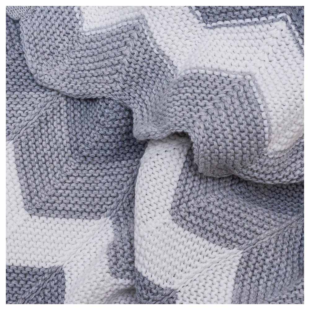 Moon - Snugly 100% Cotton Knitted Baby Blanket (Grey)