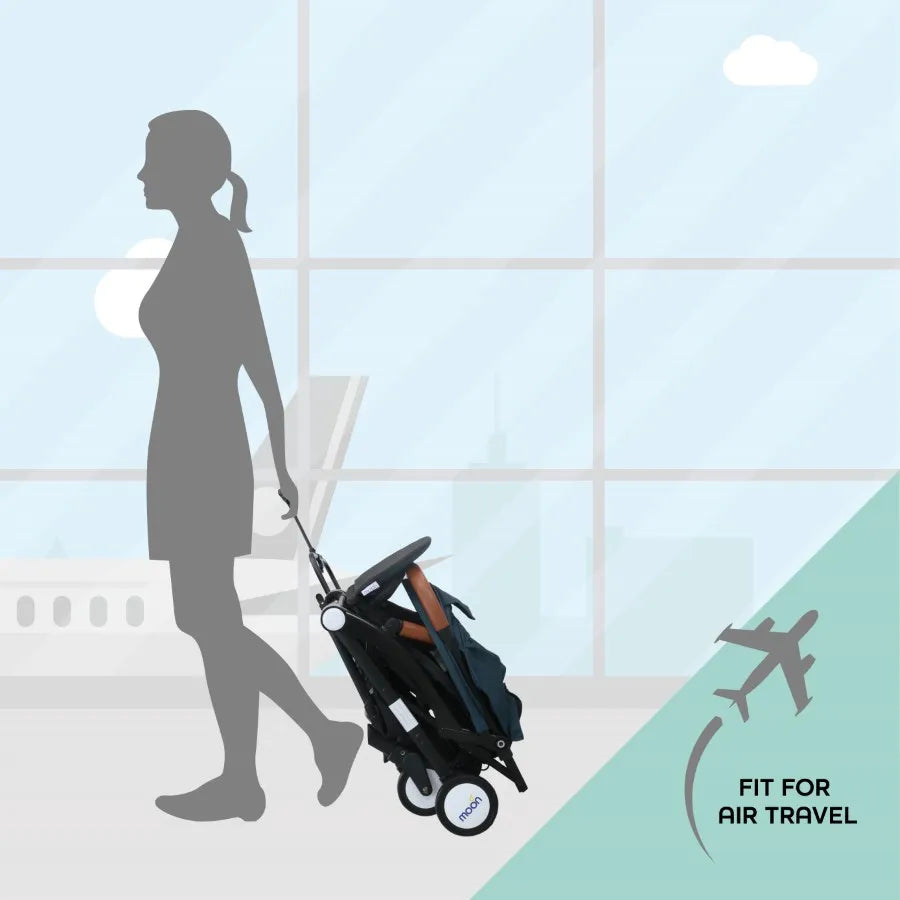 Buy Moon Ritzi Cabin Stroller (Black/Blue Dots) Online at Best prices ...