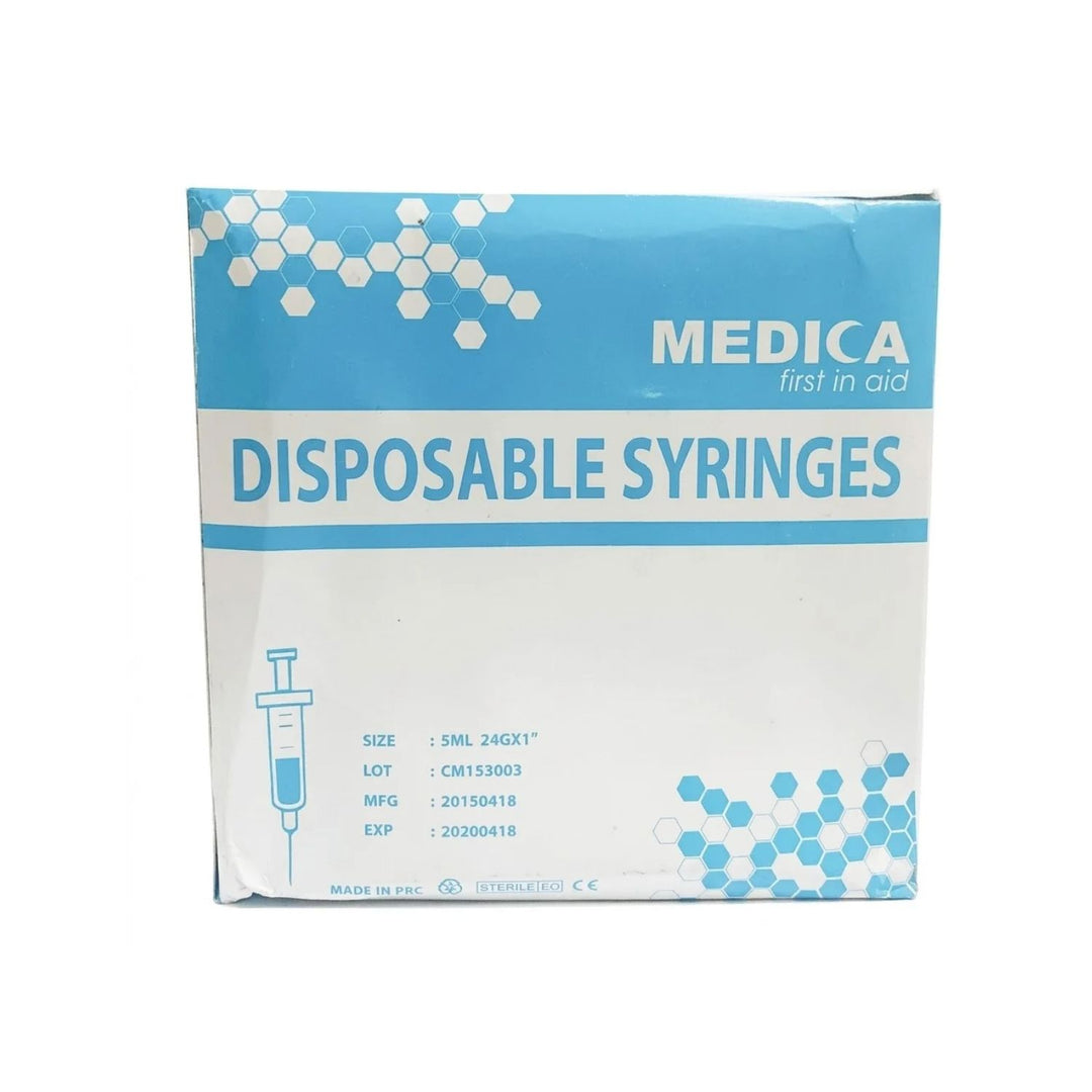 Medika Syringe W/Needle 5ml 24g 100 Pieces