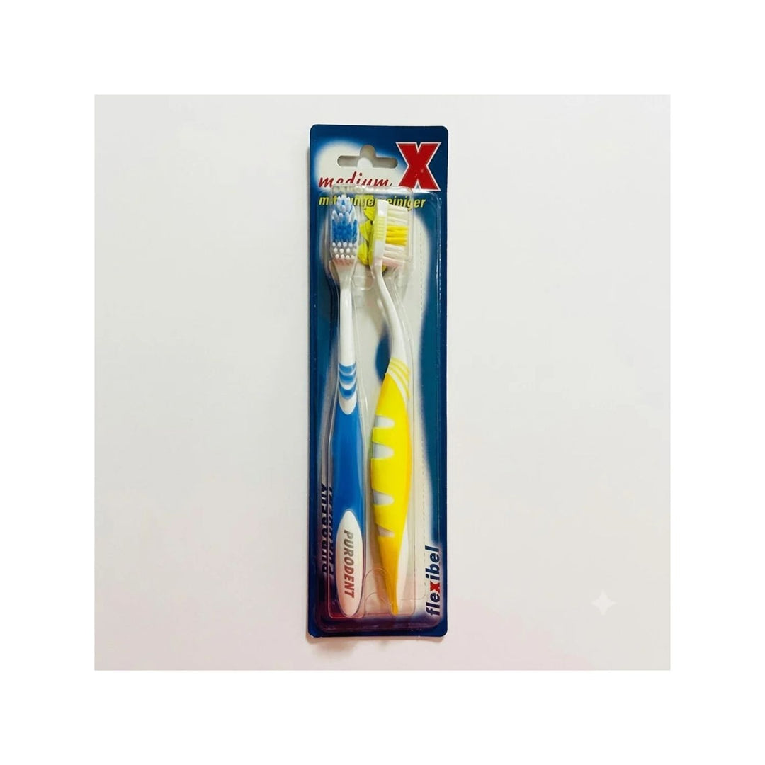 Purodent Tooth Brush Medium (Twin Pack)