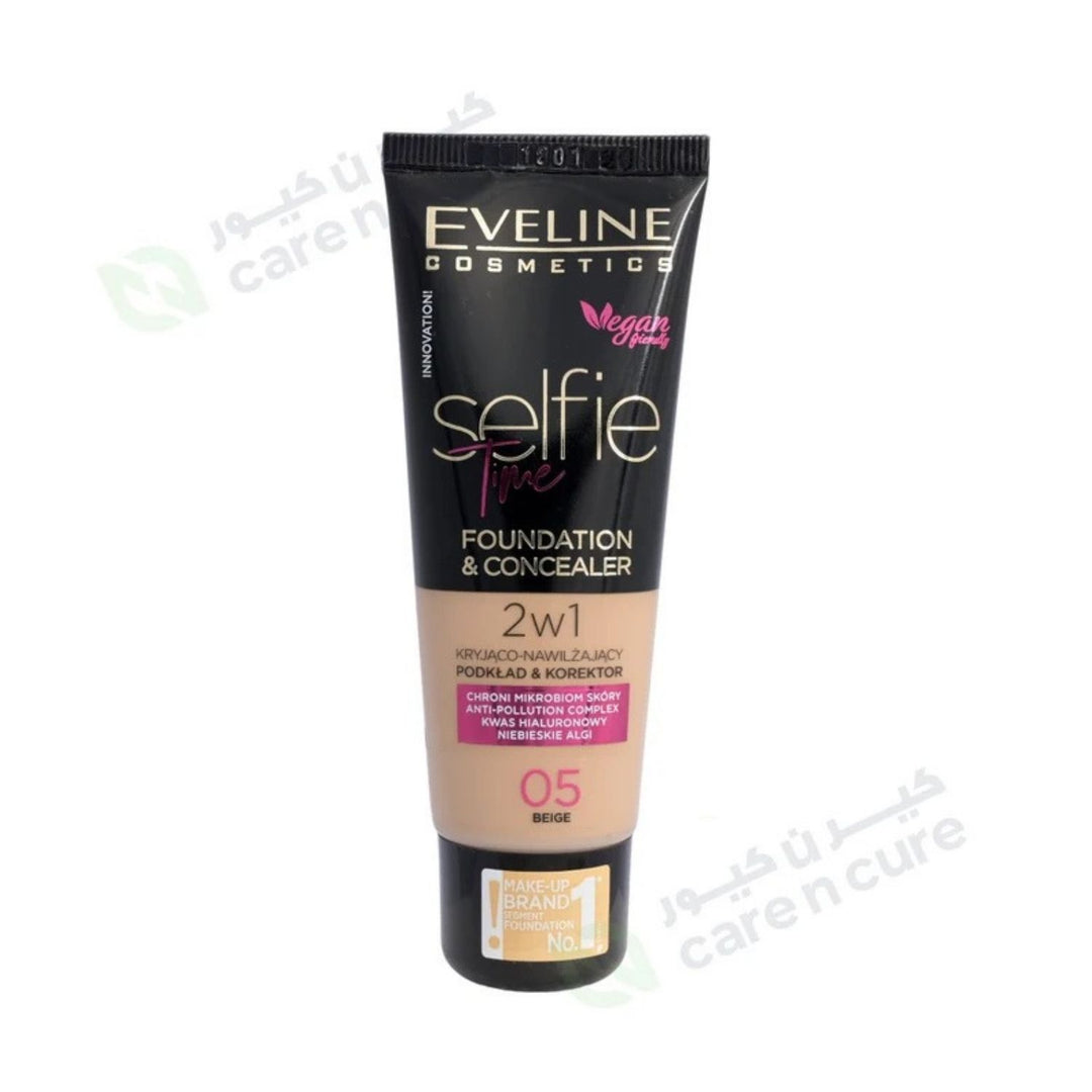 Eveline Selfie Time Foundation And Concealer 05 Beige 30 ml