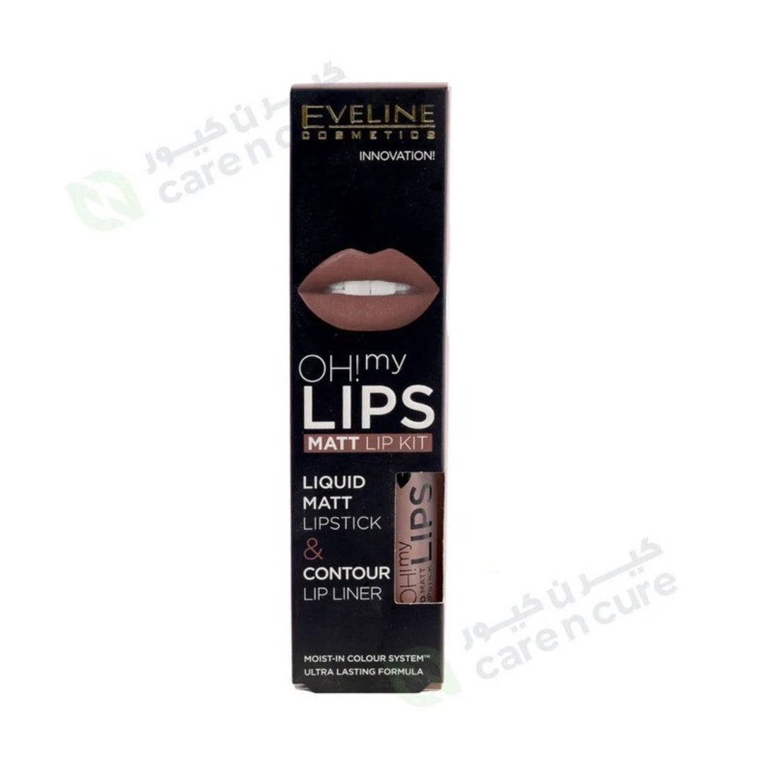 Eveline Oh My Lips Liquid Matte Lipstick Lip Liner No-08 Lovely Rose