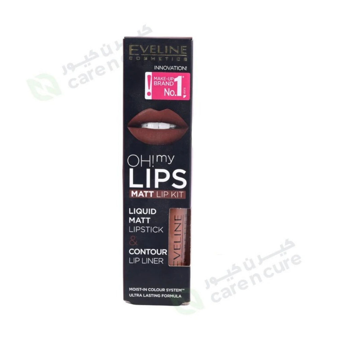 Eveline Oh My Lips Liquid Matte Lipstick Lip Liner No 02 Milky Chocolate