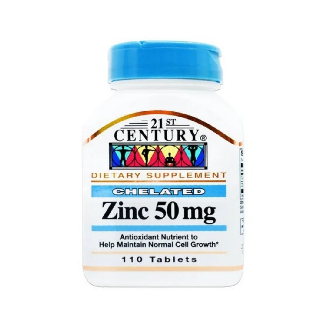 21st Century Chelated Zinc 50 mg, 110 Tablets