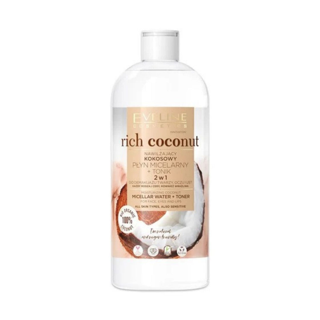 Eveline Rich Coconut Micellar Water + Toner 500ml [F]