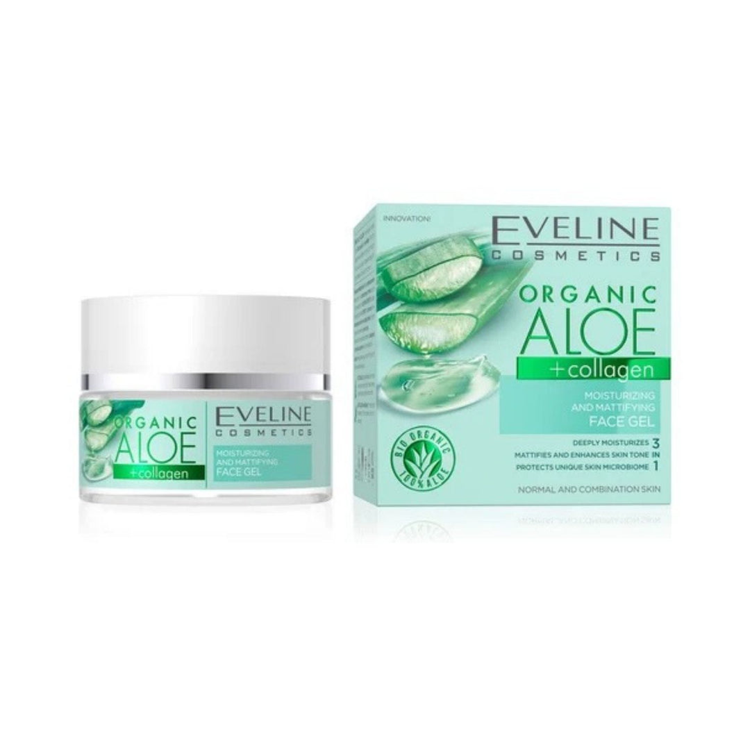 Eveline Organic Aloe+Collagen Moisturizing & Mattifying Face Gel 50ml [F]