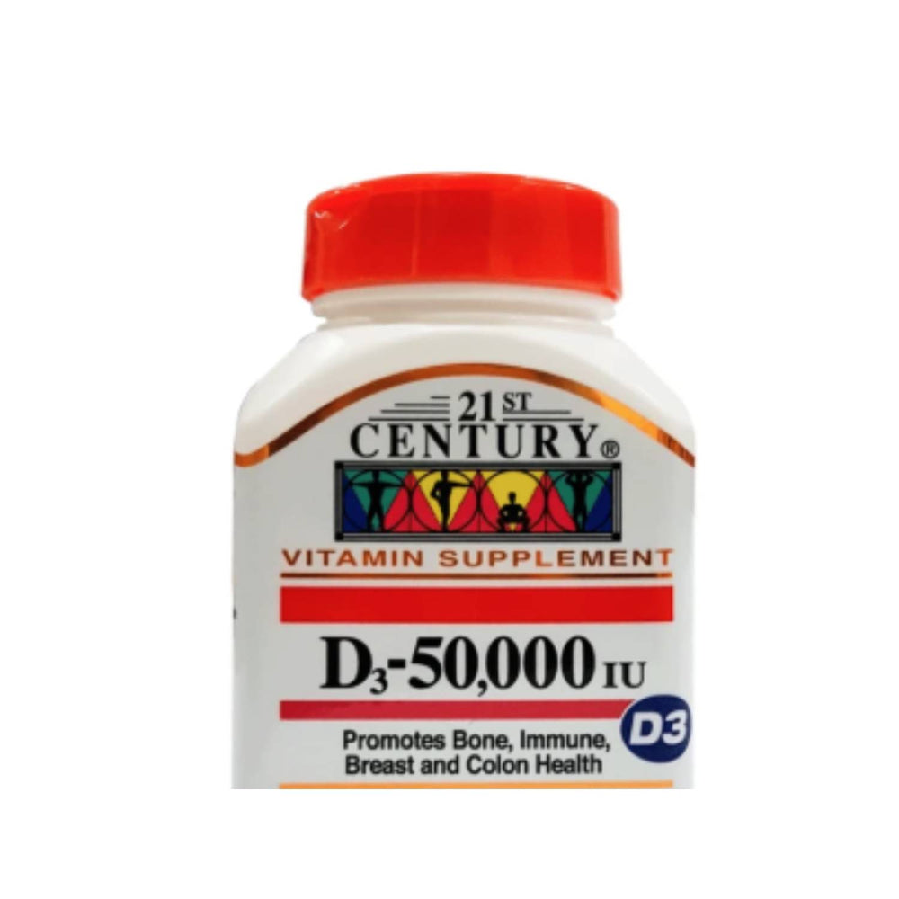 21st Century Vitamin D3-50,000 IU for supporting bone health, calcium absorption, muscle function and immune health in qatar