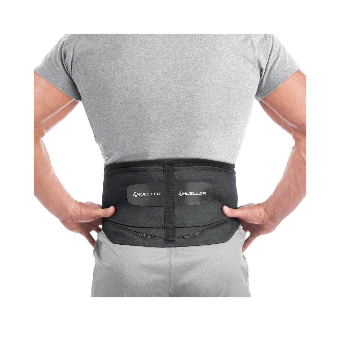 Mueller Adj Lumbar Back Brace W/Rem Pad Black Reg 255