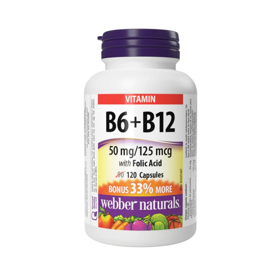 Wn Vitamin B6, B12 With Folic Acid 50Mg/125Mcg Cap 90'S