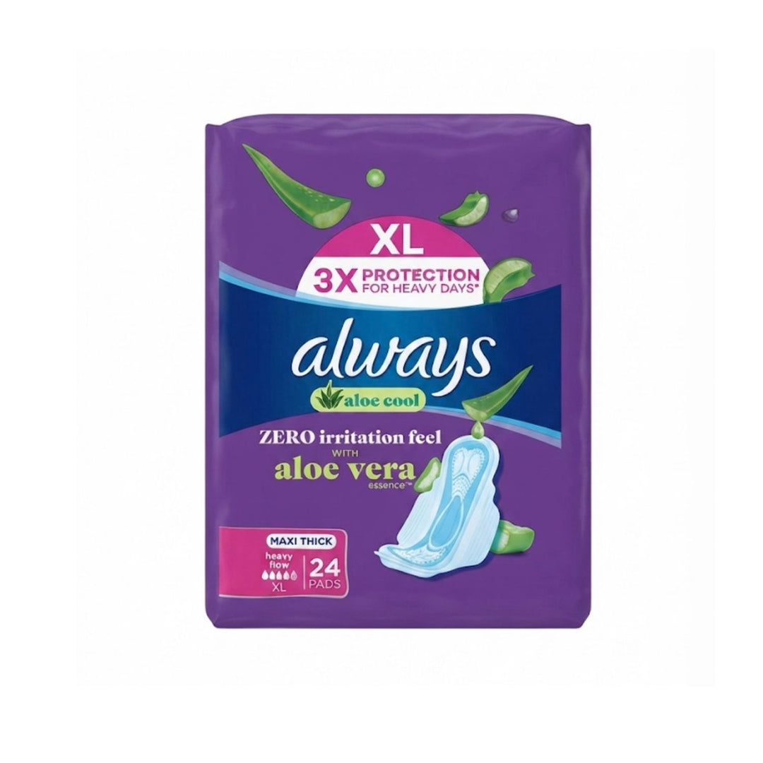 Always Maxi Thick Aloe Cool Heavy Flow 24'S