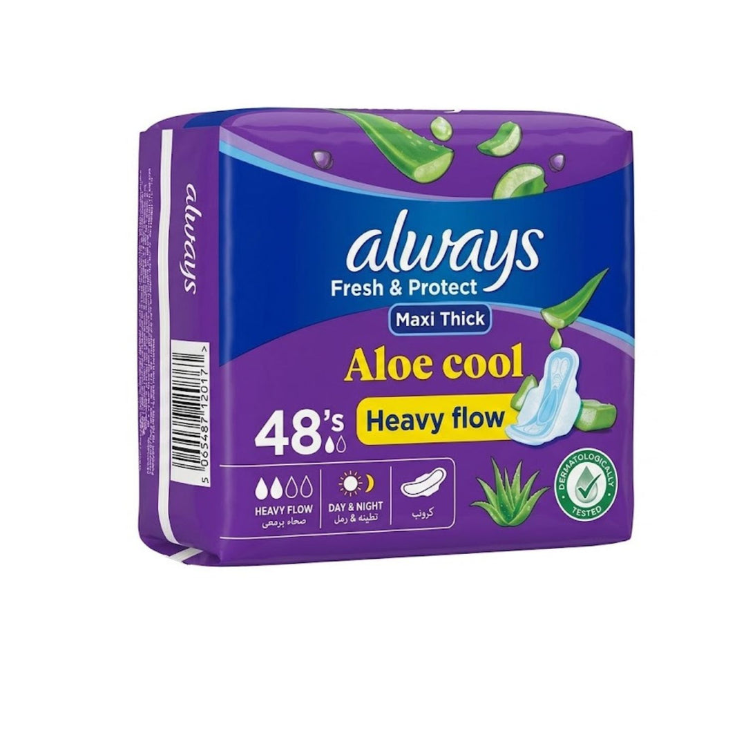 Always Fp Maxi Thick Aloe Cool Heavy Flow 48'S