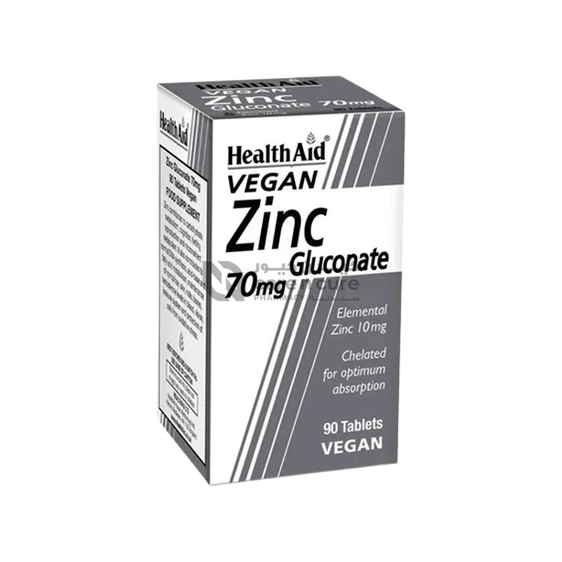 Health Aid Zinc Gluconate 70Mg Tab 90 Pieces