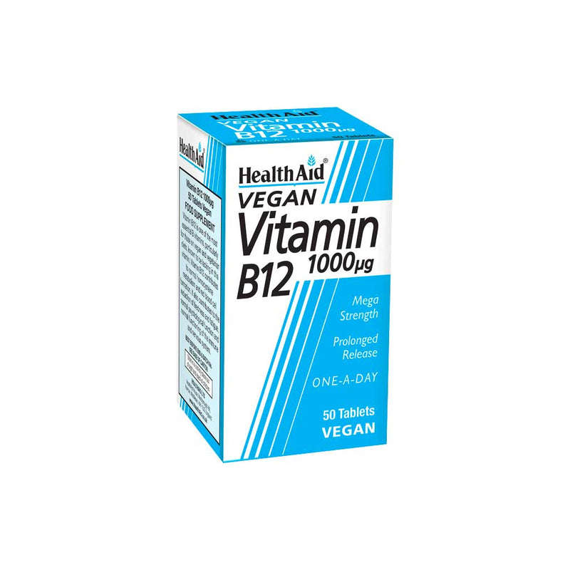 Health Aid Vegan Vitamin -B12 1000mg Tablets 50&