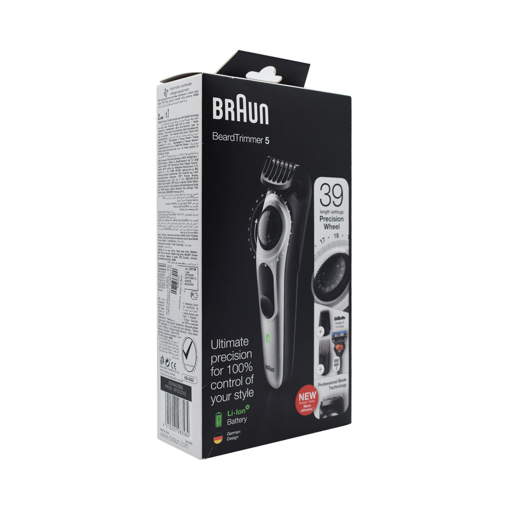 Braun Beard Trimmer Blk/Metsilv + Rzr Box A
