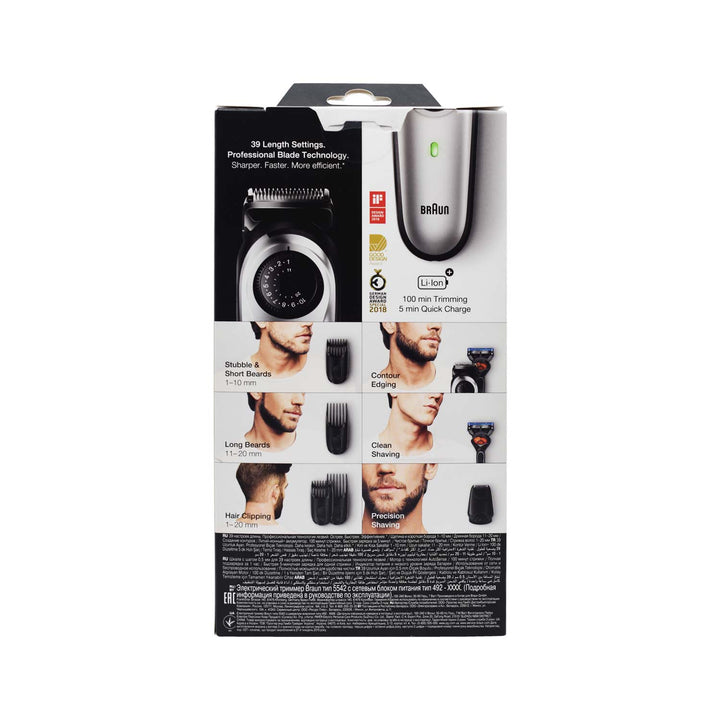 Braun Beard Trimmer Blk/Metsilv + Rzr Box A
