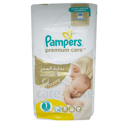 Pampers Premium Care S1 50's (2- 5Kg) 4 X 50 Mip S169