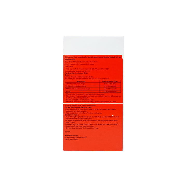 Sinecod Syrup 200ml