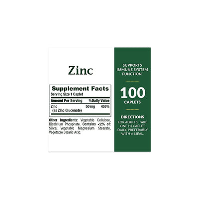 Nature's Bounty Zinc 50mg Tablets 100s