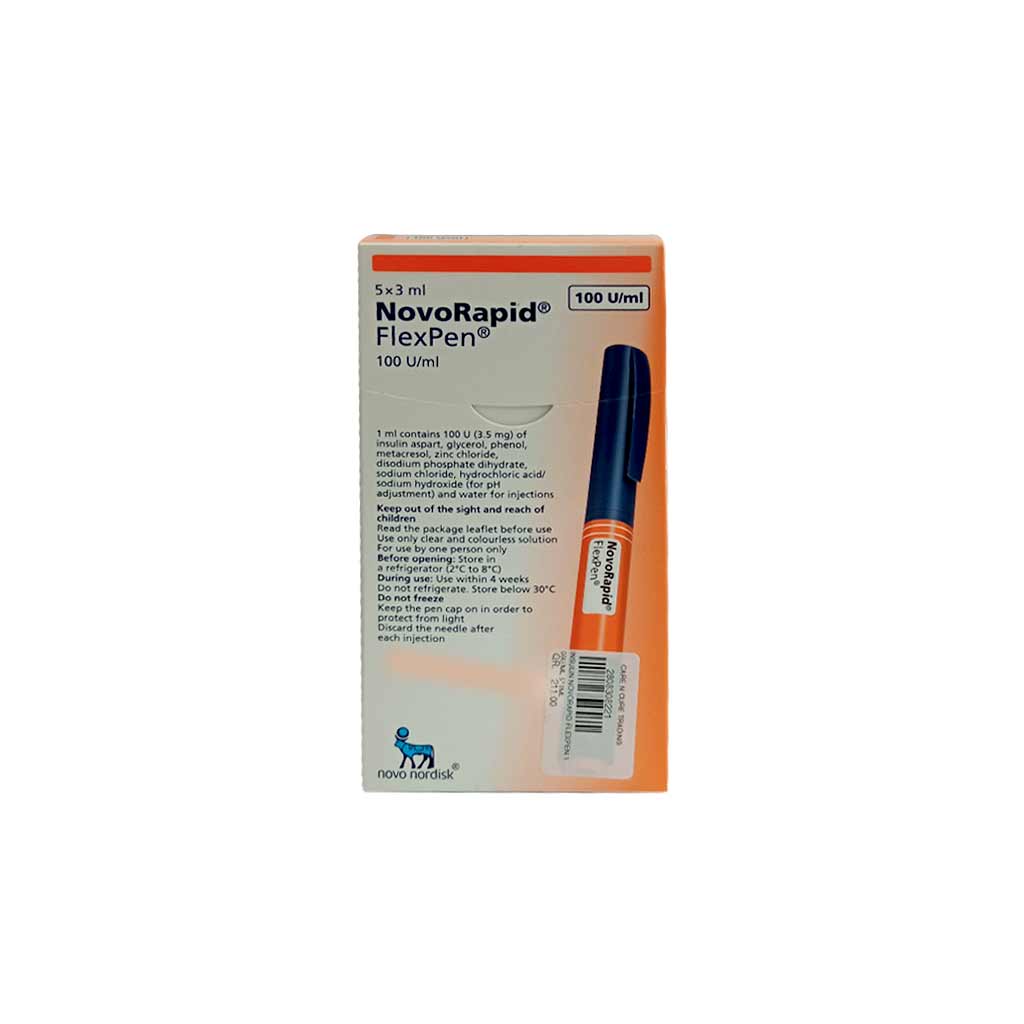 Buy Insulin Novorapid Flexpen 100U/ml 5*3ml online in Qatar- View Usage ...