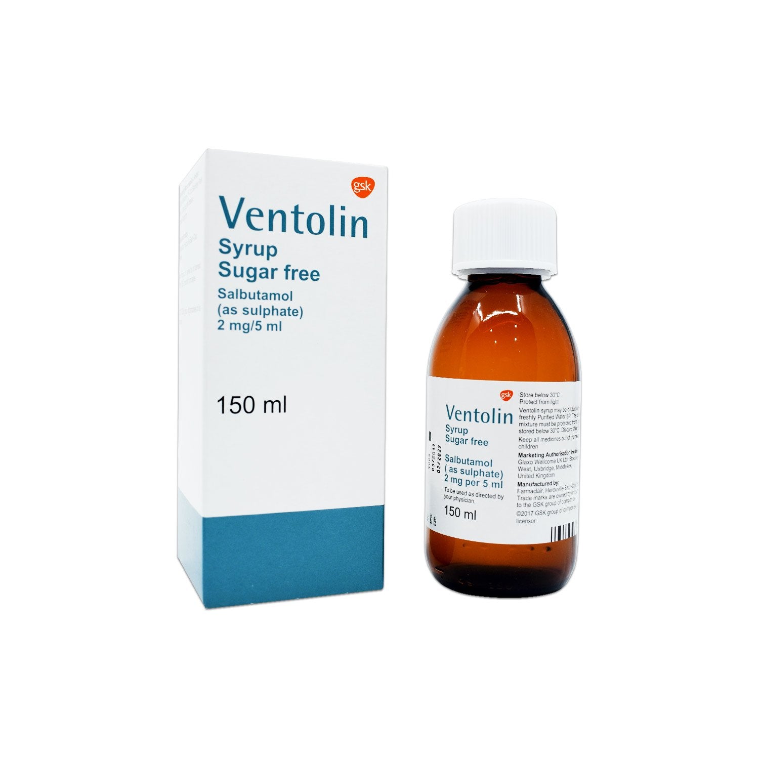 Buy Ventolin Syrup 150ml [24] online in Qatar View Usage, Benefits and