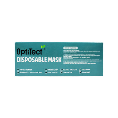 Optitect Disp Face Mask 3Ply Ear Loop 50'S