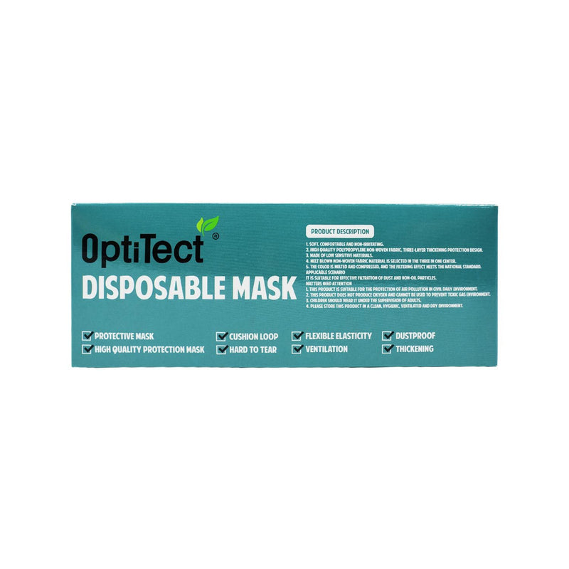 Optitect Disp Face Mask 3Ply Ear Loop 50&