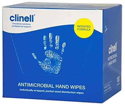 Clinell Antimicrobial Hand Wipes 100's