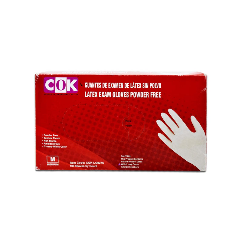 Cok Latex Gloves Pf (Medium) 100&