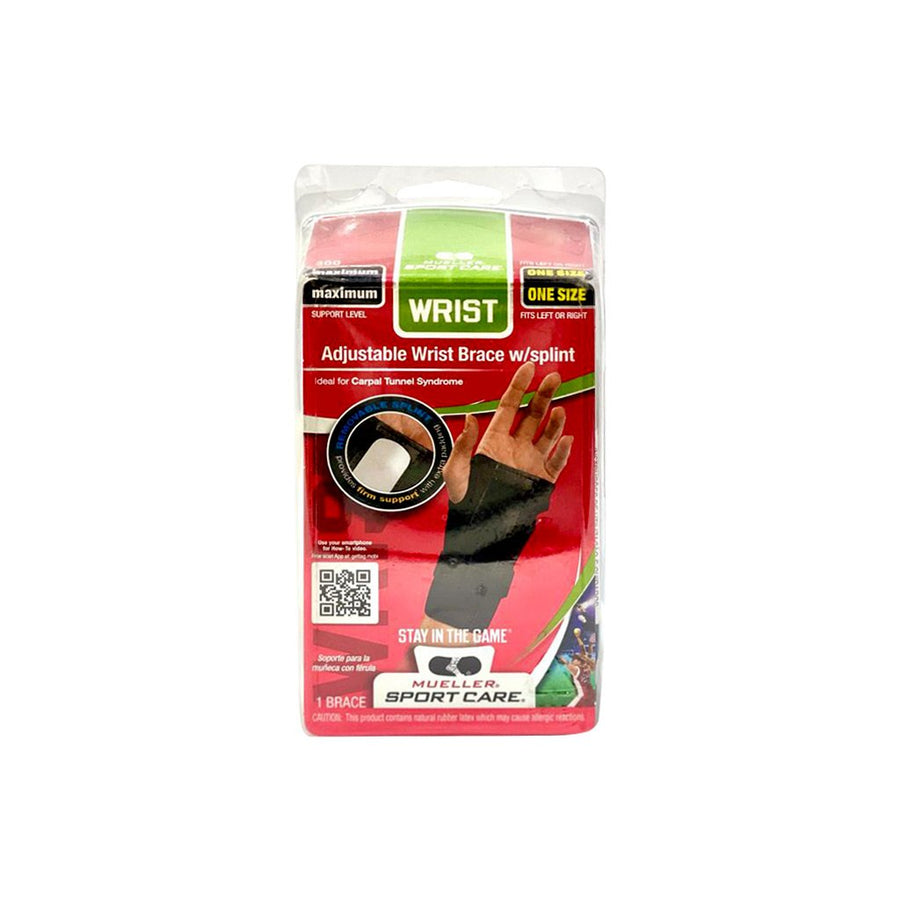 Mueller Wrist Brace W/ Splint Black One Size