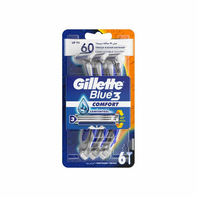 Gillette Blue 3 Razor 6's (Gg045- 0)
