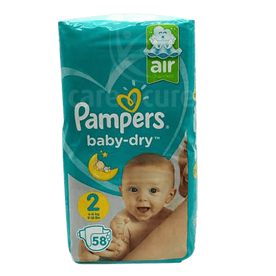 Pampers Baby-dry Diapers Size 2, 58 Diapers