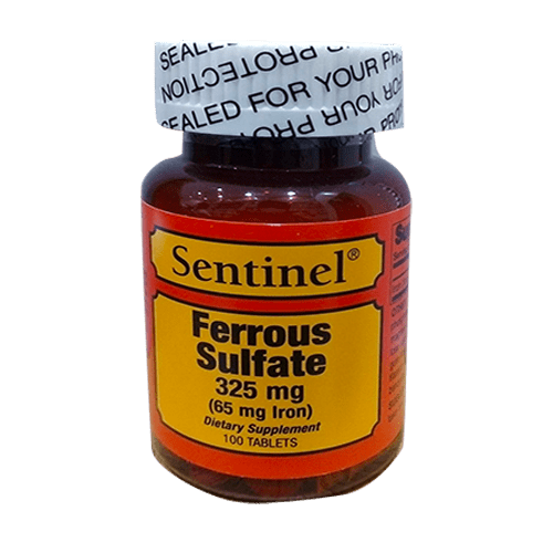 Sentinel Ferrous Sulfate 325mg 100&