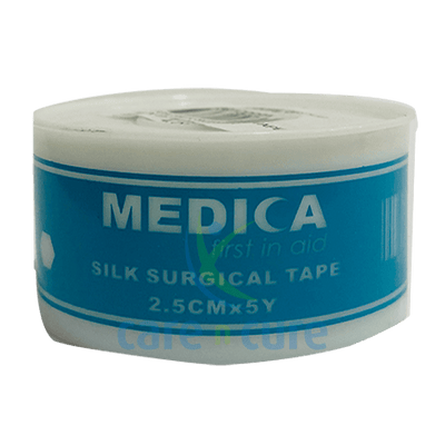 Medica Silk Surgical Tape 2.5cm X 5Y With Cover