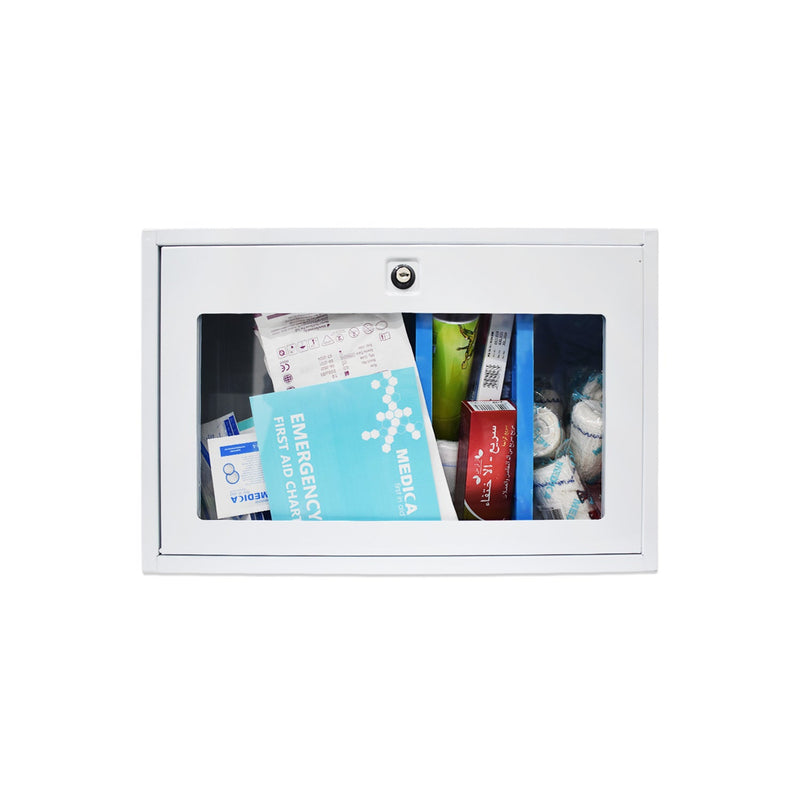 Medica First Aid Box Cabinet Filled Premium 100&