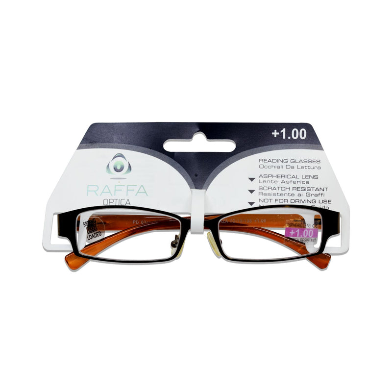 Raffa Reading Glass Brown -Frame -Brown Temples (Ra-Baza 1.00)