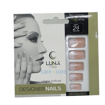 Luna French Nails Pink Flower& Glitter Lu058