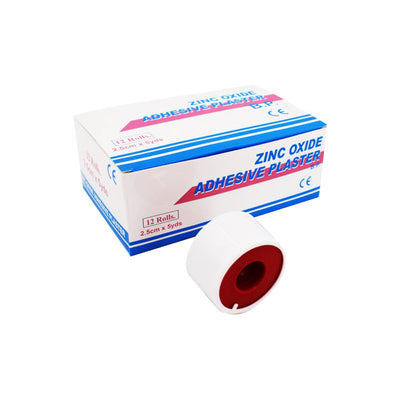 Medica Zinc Oxide Plaster 2.5 cm X 5 M (Pkt-12) W/O Cover