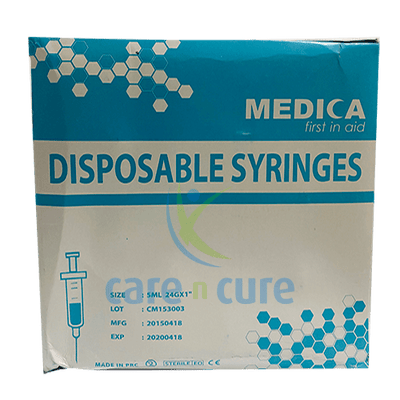 Medica Syringe W/Needle 5ml 24G 100S