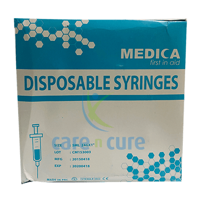 Medica Syringe W/Needle 5ml 24G 100S