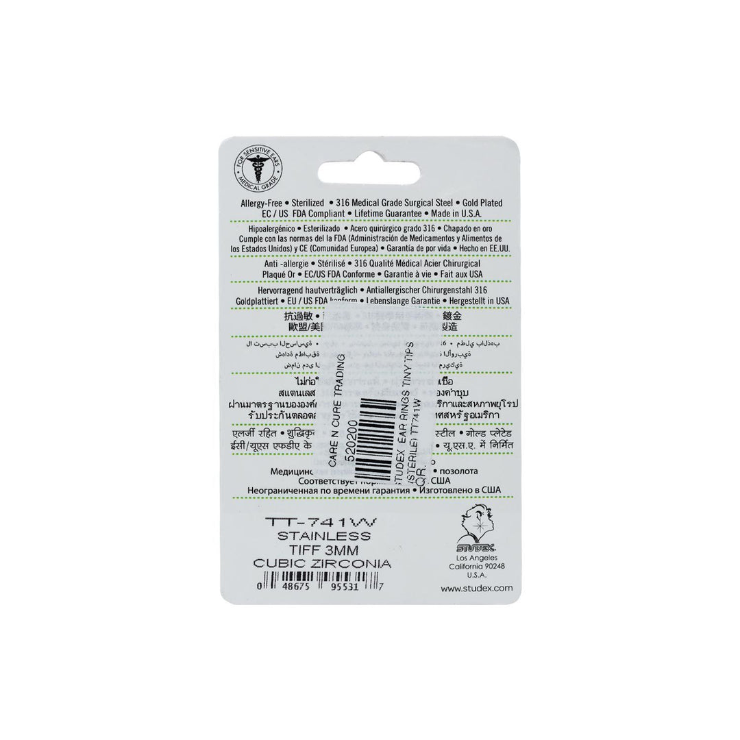 Studex Ear Rings Tiny Tips (Sterile) Tt741W Studex Ear Rings Tiny Tips (Sterile) Tt741W