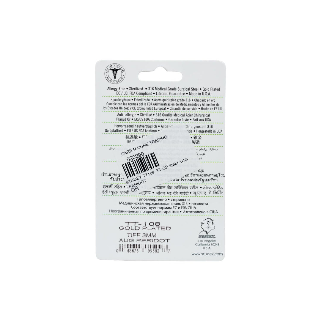 Studex Tt108 Tt Gp 3mm Aug Peridot Studex Tt108 Tt Gp 3mm Aug Peridot